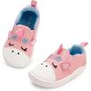 imageSKYWHEEL Toddler Slip On Shoes Wide Toe Box Barefoot Casual Canvas Walking Tennis Shoes for Boys Girls Cute SneakersRainbow Galloper
