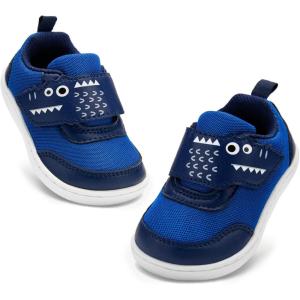 imageSKYWHEEL Toddler Boys Shoes Wide Barefoot Casual Walking Running Shoe for Toddlers Tennis SlipOn Cartoon Sneakers for Little Kids Comfortable DurableNavy Toddler Shoes for Boy