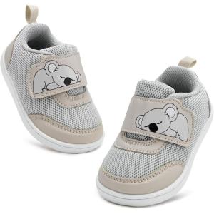 imageSKYWHEEL Toddler Boys Shoes Wide Barefoot Casual Walking Running Shoe for Toddlers Tennis SlipOn Cartoon Sneakers for Little Kids Comfortable DurableToddler Grey Koala Shoes