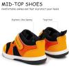 imageSKYWHEEL Boys High Top Sneakers Toddler Boots with Hook and Loop Ankle Support Wide Toe Shoes for KidsOrange