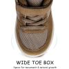 imageSKYWHEEL Toddler Boys Girls Tennis Shoes Kids Slip On Barefoot Shoes Wide Casual Walking Running Sneakers for Little Kids303brown Toddler High Top Shoes
