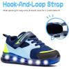 imageSKYWHEEL Light Up Sneakers for Toddlers EasyOn with Hook ampamp Loop Lightweight Breathable and SoftBlue Boy Light Up Shoes