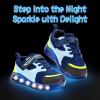 imageSKYWHEEL Light Up Sneakers for Toddlers EasyOn with Hook ampamp Loop Lightweight Breathable and SoftBlue Boy Light Up Shoes