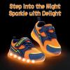 imageSKYWHEEL Light Up Sneakers for Toddlers EasyOn with Hook ampamp Loop Lightweight Breathable and SoftToddler Orange Light Up Sneakers