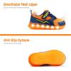 imageSKYWHEEL Light Up Sneakers for Toddlers EasyOn with Hook ampamp Loop Lightweight Breathable and SoftToddler Orange Light Up Sneakers