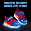imageSKYWHEEL Light Up Sneakers for Toddlers EasyOn with Hook ampamp Loop Lightweight Breathable and SoftToddler Red Light Up Shoes