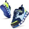 imageSKYWHEEL Light Up Sneakers for Toddlers EasyOn with Hook ampamp Loop Lightweight Breathable and SoftBlue Boy Light Up Shoes