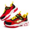 imageSKYWHEEL Kids Sneakers for Boys Light Up Shoes with Switch Tennis Running Athletic Shoes Toddler Size 10 to Big Kids Size 5Red Kids Ligth Up Shoes