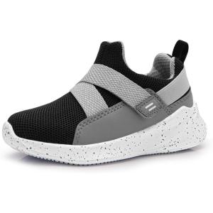 imageSKYWHEEL Toddler Tennis Shoes Boys Girls Barefoot Slip On Shoes Kids Lightweight Breathable Sports Sneakers for Walking RunningBlack Toddler Shoes
