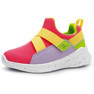 imageSKYWHEEL Toddler Tennis Shoes Boys Girls Barefoot Slip On Shoes Kids Lightweight Breathable Sports Sneakers for Walking RunningFuchsia Toddler Shoes