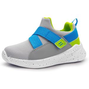 imageSKYWHEEL Toddler Tennis Shoes Boys Girls Barefoot Slip On Shoes Kids Lightweight Breathable Sports Sneakers for Walking RunningGrey Toddler Shoes
