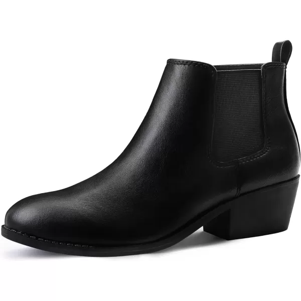 imageMIXIN Chelsea Boots Women Fashion Ankle Booties Classic Low Heel Side Zip Shoes for Women Black BrownBlackpu