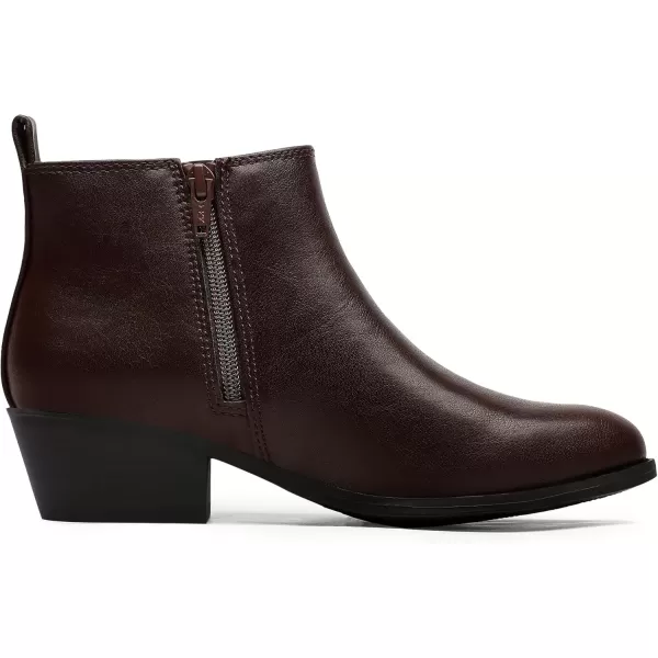 imageMIXIN Chelsea Boots Women Fashion Ankle Booties Classic Low Heel Side Zip Shoes for Women Black BrownBrownpu