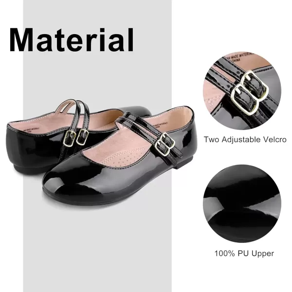 imageMIXIN Girls Dress Shoes Mary Jane Shoes for Girl Ballet Flats Back to School Princess Wedding ShoesBlack