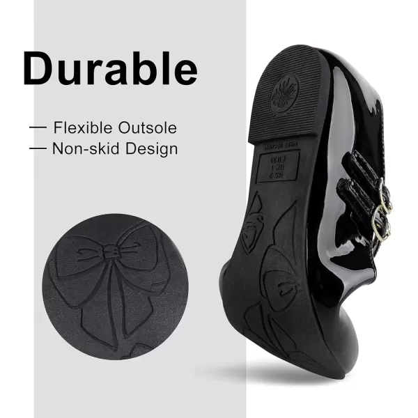 imageMIXIN Girls Dress Shoes Mary Jane Shoes for Girl Ballet Flats Back to School Princess Wedding ShoesBlack
