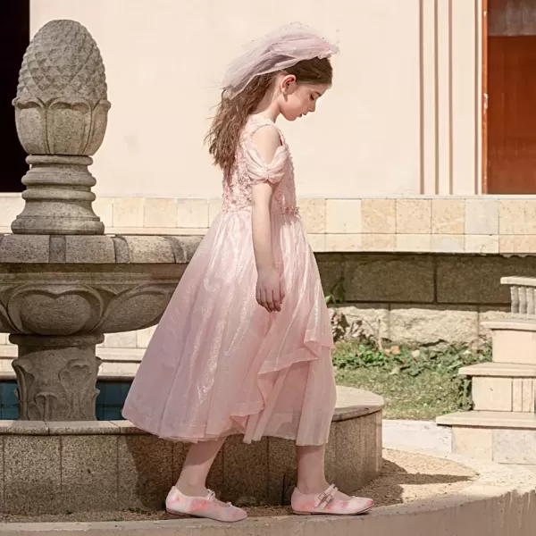 imageMIXIN Girls Dress Shoes Mary Jane Shoes for Girl Ballet Flats Back to School Princess Wedding ShoesPink