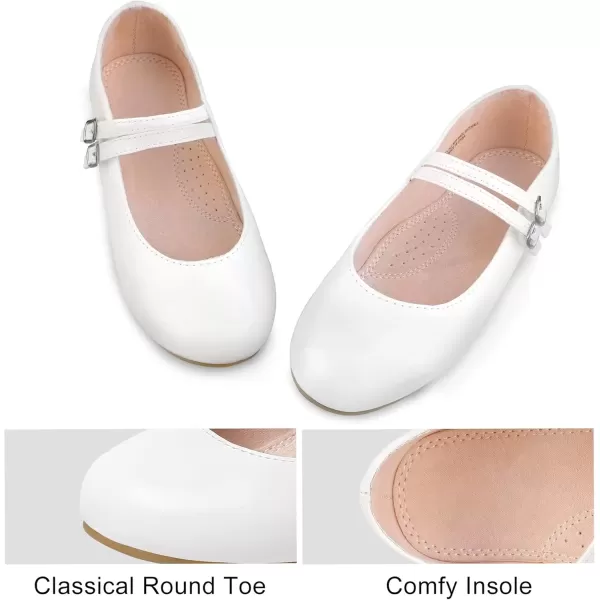imageMIXIN Girls Dress Shoes Mary Jane Shoes for Girl Ballet Flats Back to School Princess Wedding ShoesWhite