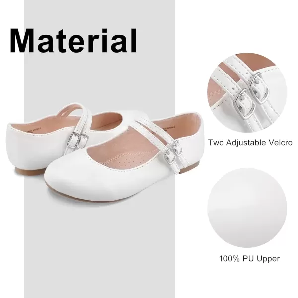 imageMIXIN Girls Dress Shoes Mary Jane Shoes for Girl Ballet Flats Back to School Princess Wedding ShoesWhite