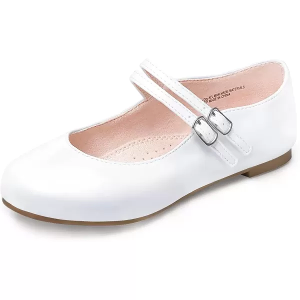 imageMIXIN Girls Dress Shoes Mary Jane Shoes for Girl Ballet Flats Back to School Princess Wedding ShoesWhite