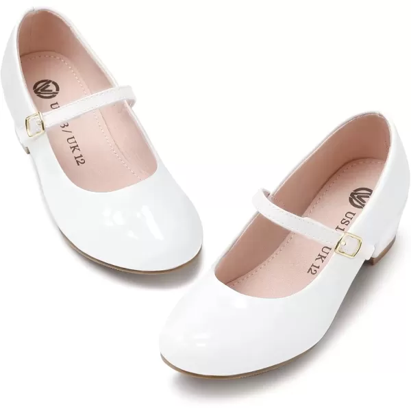 imageMIXIN Girls Mary Jane Dress Shoes  Princess Ballerina Flats Low Heels for School Party Wedding Back to School Shoes for Girls Little KidBig KidsElegant White