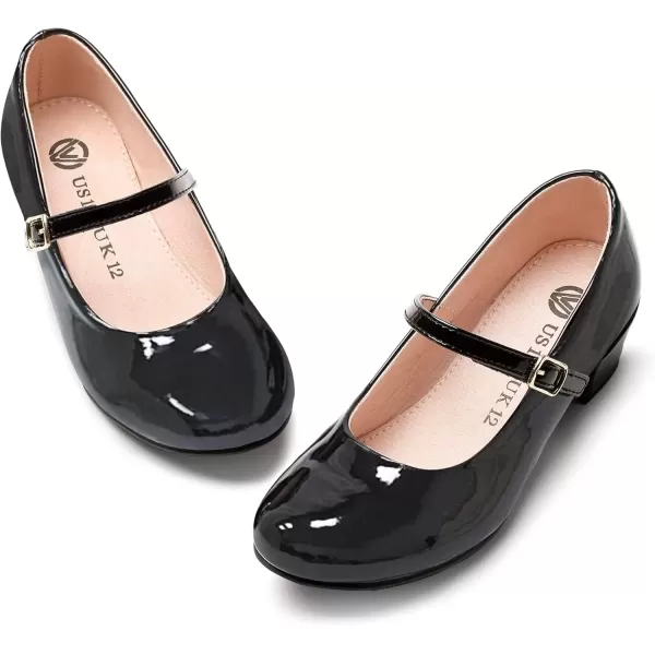 imageMIXIN Girls Mary Jane Dress Shoes  Princess Ballerina Flats Low Heels for School Party Wedding Back to School Shoes for Girls Little KidBig KidsNoble Black