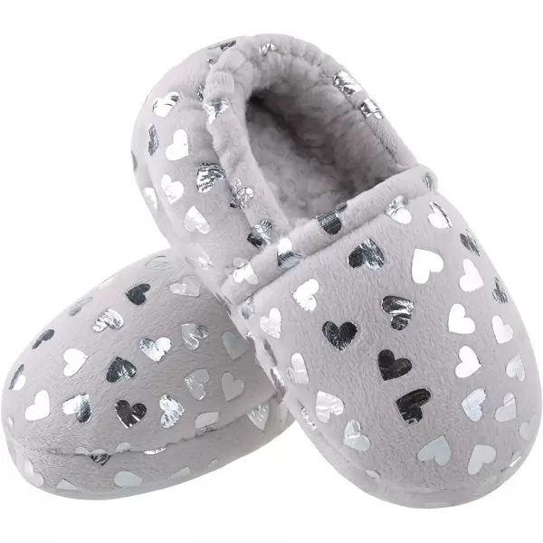 imageMIXIN Girls Slippers Mermaid Princess NoSlip Memory Foam Slippers Soft Rubber Sole House Shoes for Bedroom Indoor Outdoor ToddlerLittleBig KidGrey
