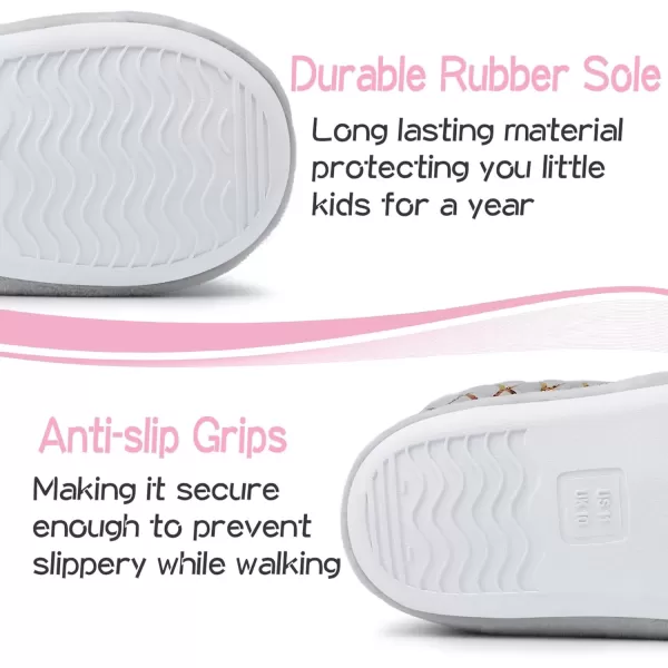 imageMIXIN Girls Slippers Mermaid Princess NoSlip Memory Foam Slippers Soft Rubber Sole House Shoes for Bedroom Indoor Outdoor ToddlerLittleBig KidGreypro