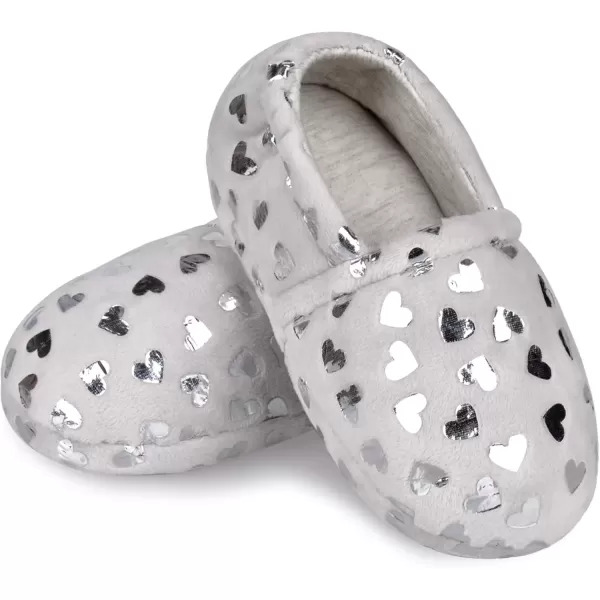 imageMIXIN Girls Slippers Mermaid Princess NoSlip Memory Foam Slippers Soft Rubber Sole House Shoes for Bedroom Indoor Outdoor ToddlerLittleBig KidPlush Grey