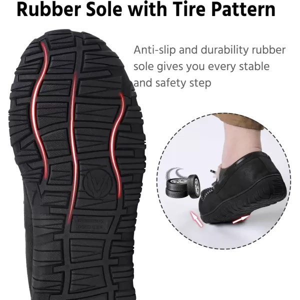 imageMIXIN Mens Slippers Indoor Outdoor Memory Foam House Shoes AntiSlip Moccasins Slippers for MenBlackpro