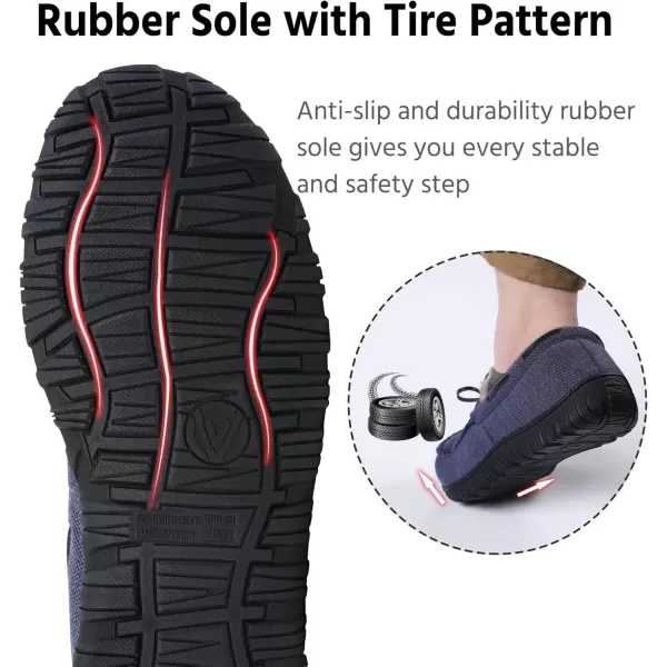 imageMIXIN Mens Slippers Indoor Outdoor Memory Foam House Shoes AntiSlip Moccasins Slippers for MenBlue