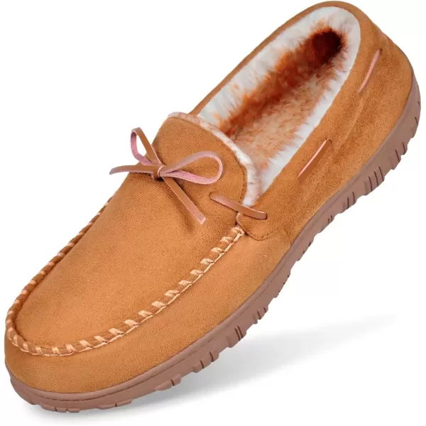 imageMIXIN Mens Slippers Indoor Outdoor Memory Foam House Shoes AntiSlip Moccasins Slippers for MenBrown
