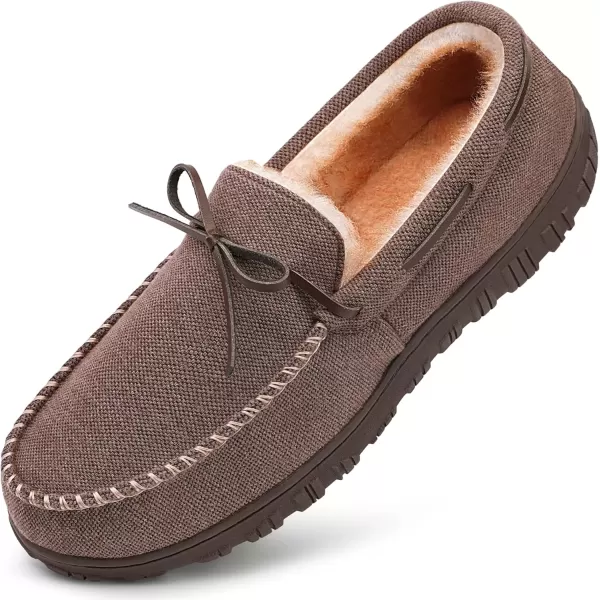 imageMIXIN Mens Slippers Indoor Outdoor Memory Foam House Shoes AntiSlip Moccasins Slippers for MenCoffee