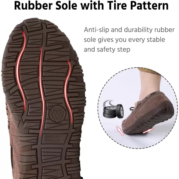 imageMIXIN Mens Slippers Indoor Outdoor Memory Foam House Shoes AntiSlip Moccasins Slippers for MenCoffee
