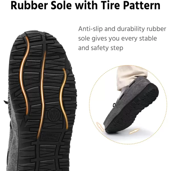 imageMIXIN Mens Slippers Indoor Outdoor Memory Foam House Shoes AntiSlip Moccasins Slippers for MenGrey