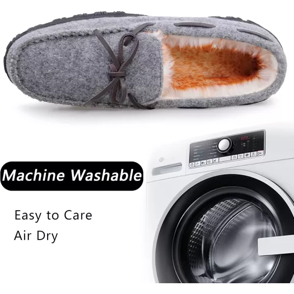 imageMIXIN Mens Slippers Indoor Outdoor Memory Foam House Shoes AntiSlip Moccasins Slippers for MenGrey