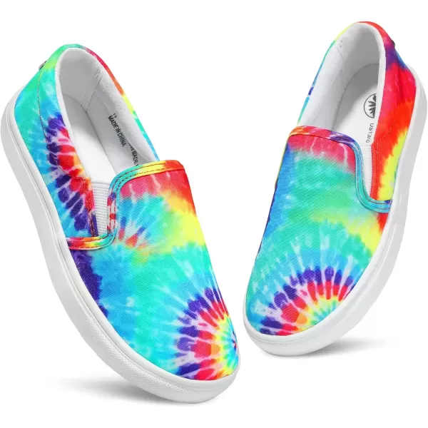 imageMIXIN Girls Sneakers Slip On Shoes Comfort Casual Low Top Fashion Flats Tennis Walking Casual Shoes for LittleBig Kids Multicoloured 13 M
