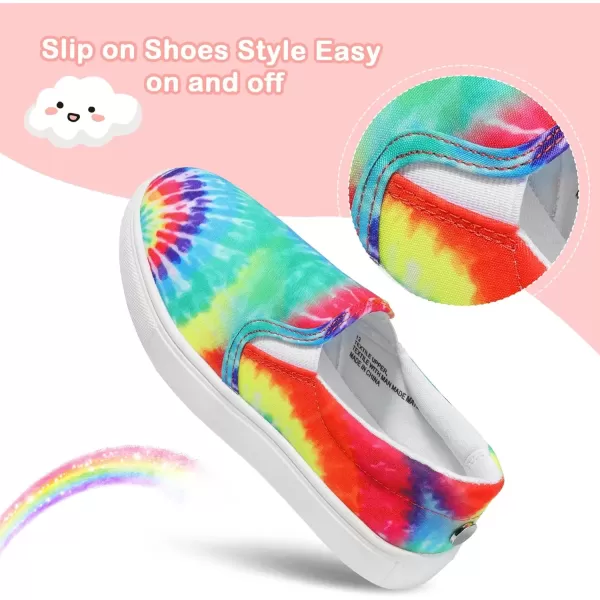 imageMIXIN Girls Sneakers Slip On Shoes Comfort Casual Low Top Fashion Flats Tennis Walking Casual Shoes for LittleBig Kids Multicoloured 13 M