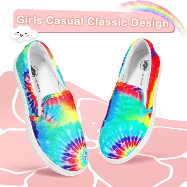 imageMIXIN Girls Sneakers Slip On Shoes Comfort Casual Low Top Fashion Flats Tennis Walking Casual Shoes for LittleBig Kids Multicoloured 13 M
