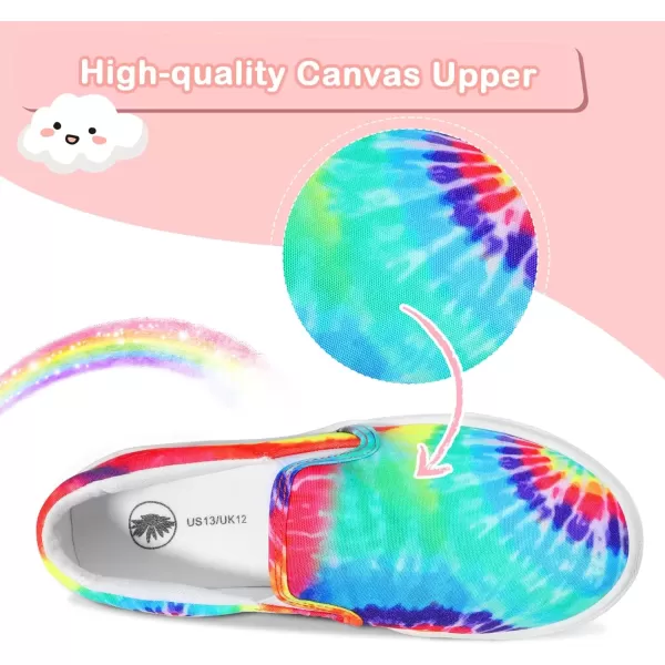 imageMIXIN Girls Sneakers Slip On Shoes Comfort Casual Low Top Fashion Flats Tennis Walking Casual Shoes for LittleBig Kids Multicoloured 13 M