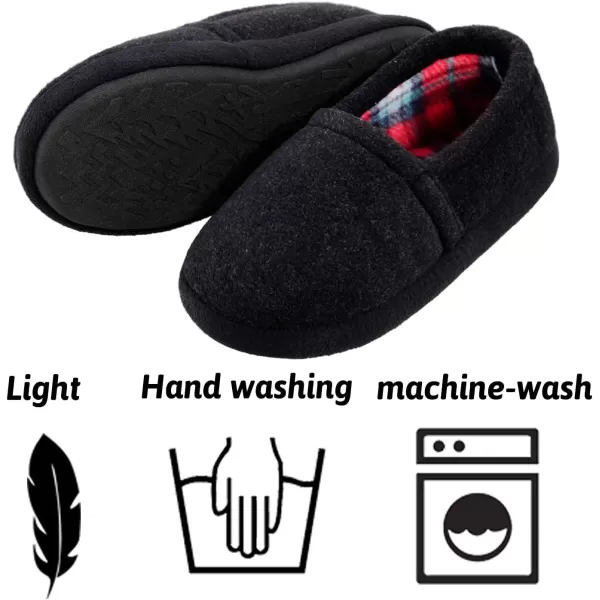 imageMIXIN LittleBig Kid Boys Slippers House Shoes Indoor Outdoor with Anti Slip SoleBlack