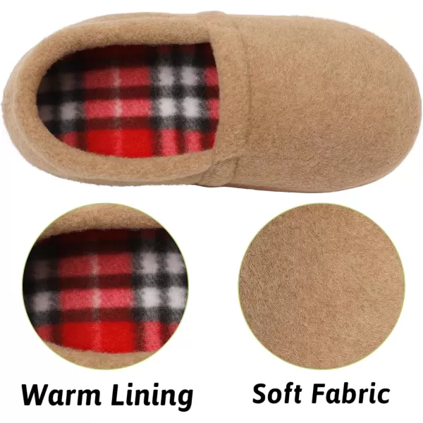imageMIXIN LittleBig Kid Boys Slippers House Shoes Indoor Outdoor with Anti Slip SoleBrown