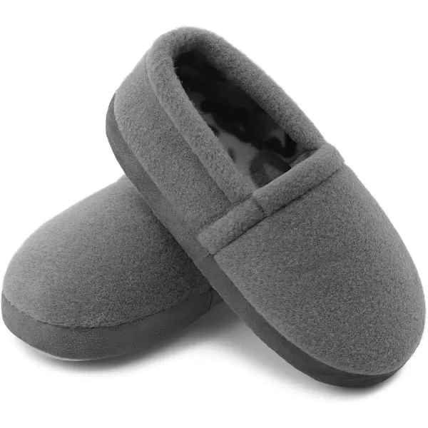 imageMIXIN LittleBig Kid Boys Slippers House Shoes Indoor Outdoor with Anti Slip SoleGrayish