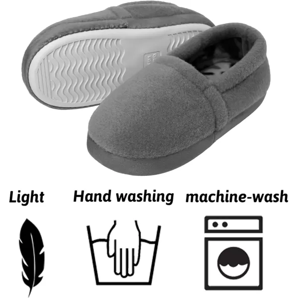 imageMIXIN LittleBig Kid Boys Slippers House Shoes Indoor Outdoor with Anti Slip SoleGrayish