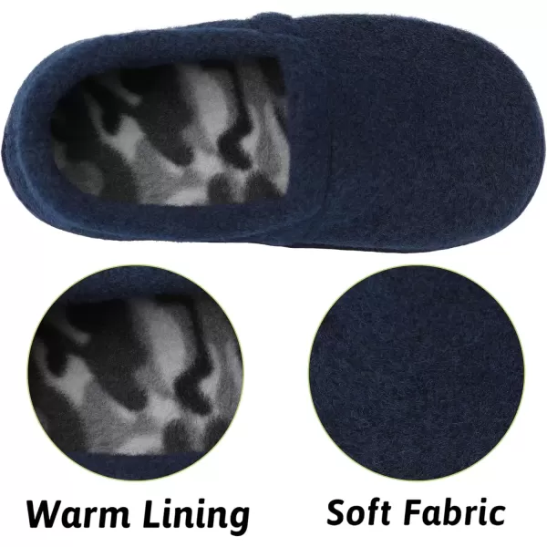 imageMIXIN LittleBig Kid Boys Slippers House Shoes Indoor Outdoor with Anti Slip SoleNavy