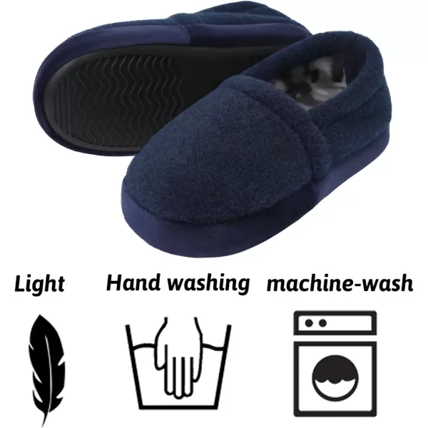 imageMIXIN LittleBig Kid Boys Slippers House Shoes Indoor Outdoor with Anti Slip SoleNavy