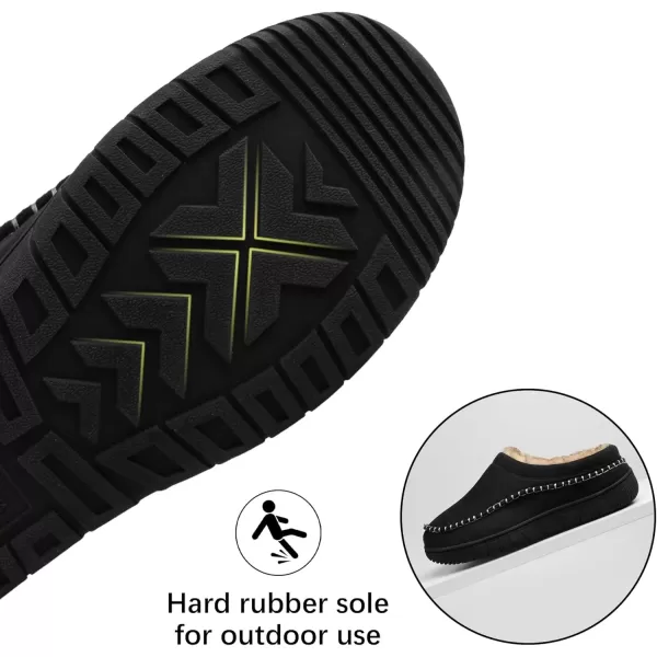 imageMIXIN Mens Slippers Indoor Outdoor Memory Foam Warm Fuzzy Fluffy Comfy House Shoes AntiSlip Moccasin SlippersBlack Padded