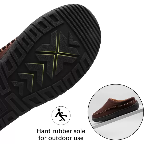 imageMIXIN Mens Slippers Indoor Outdoor Memory Foam Warm Fuzzy Fluffy Comfy House Shoes AntiSlip Moccasin SlippersBrown