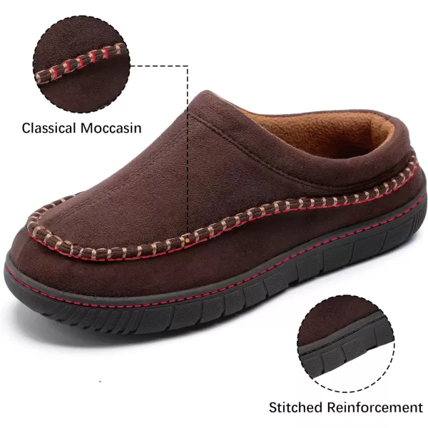 imageMIXIN Mens Slippers Indoor Outdoor Memory Foam Warm Fuzzy Fluffy Comfy House Shoes AntiSlip Moccasin SlippersBrown