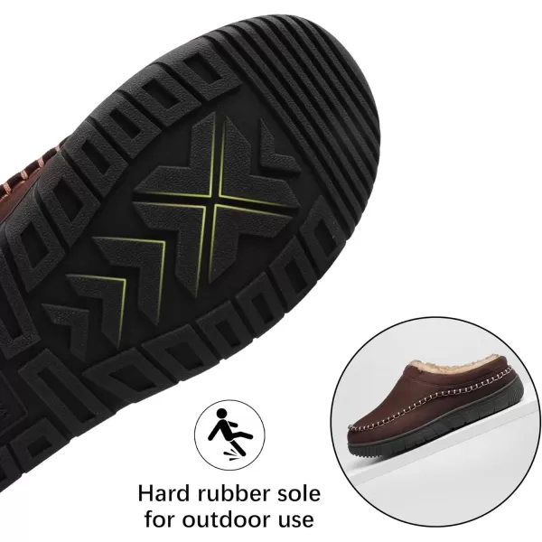 imageMIXIN Mens Slippers Indoor Outdoor Memory Foam Warm Fuzzy Fluffy Comfy House Shoes AntiSlip Moccasin SlippersBrown Padded