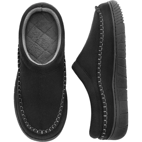imageMIXIN Mens Slippers Indoor Outdoor Memory Foam Warm Fuzzy Fluffy Comfy House Shoes AntiSlip Moccasin SlippersGrey